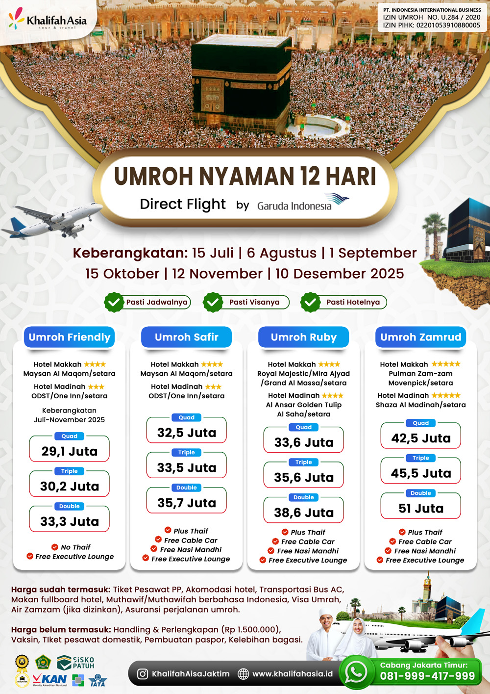 FLYER UMROH 12 HARI KHALIFAH ASIA TOUR TRAVEL